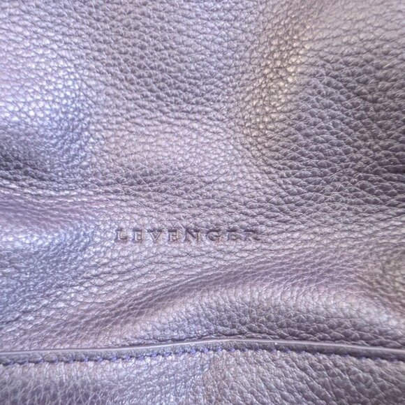 Vintage 00s \'Levenger\' Aubergine Pebble Leather Backpack Plum Color main image 13